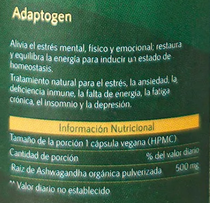 Ashwagandha Orgánica en cápsulas